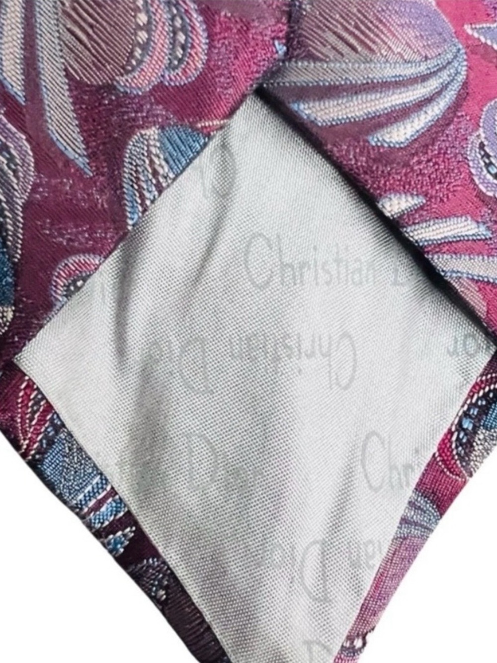 Christian Dior Preppy Office Old Money Tie Grandpa Retro Vintage Purple Gray - Picture 9 of 9